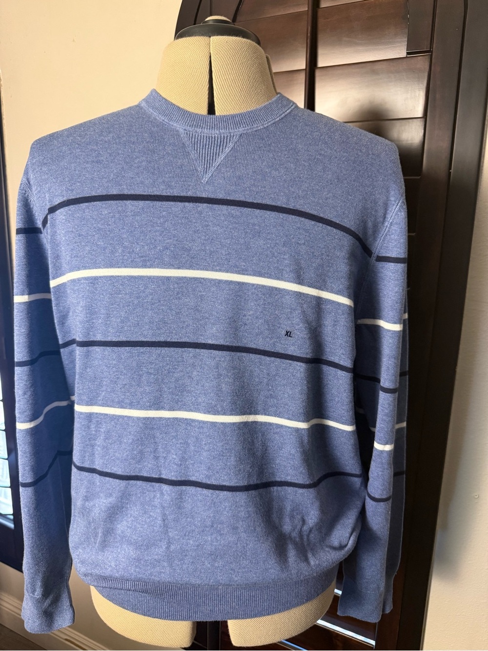 Brooks Brothers Blue Striped Crewneck Sweater – Men’s XL – New With Tags